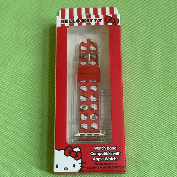 HELLO KITTY  WATCH BAND FOR APPLE WATCH:NIB FITS 38/40/41mm APPLE WATCH RED+ - Picture 1 of 11
